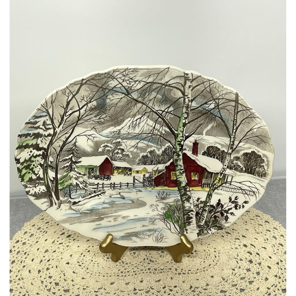 Vintage 1955 J & G Meakin Welcome Home 12" Oval Serving Platter England Retired
